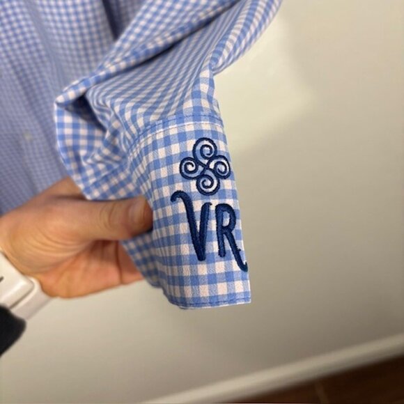 Mizzen and Main Shirt Mens XL Classic Perdormance Stretch Blue Check - Picture 6 of 6